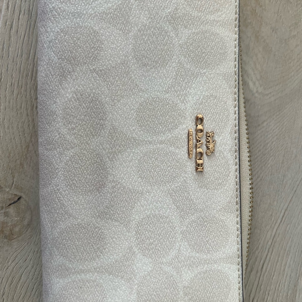 Coach Ivory Zip-Around Wallet